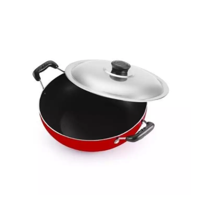 Non Stick Kadai With Free Wooden Spatula & Scrubber ( Color Assorted )